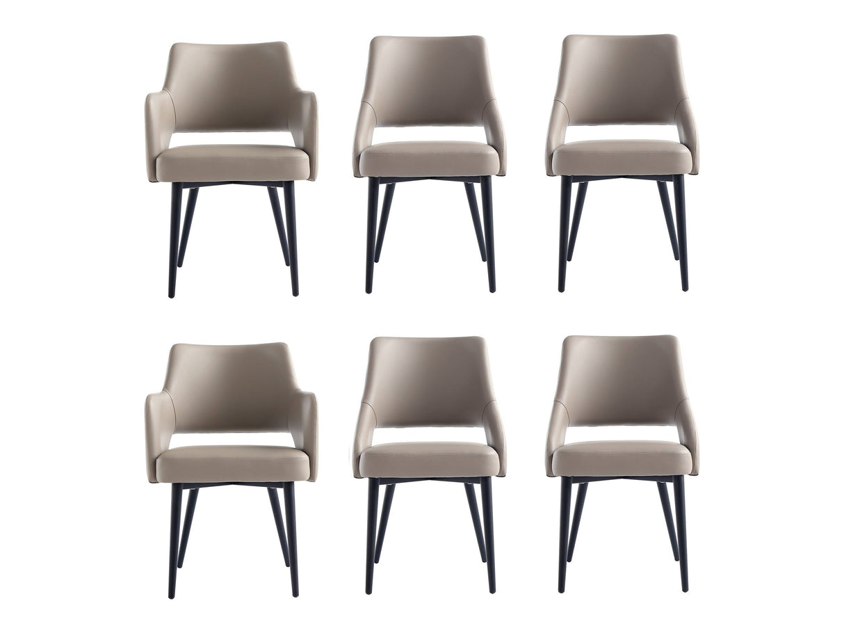 6-Piece Tremont Dining Chair in Taupe by Manhattan Comfort at Eve Furniture