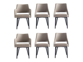 6-Piece Tremont Dining Chair in Taupe by Manhattan Comfort at Eve Furniture