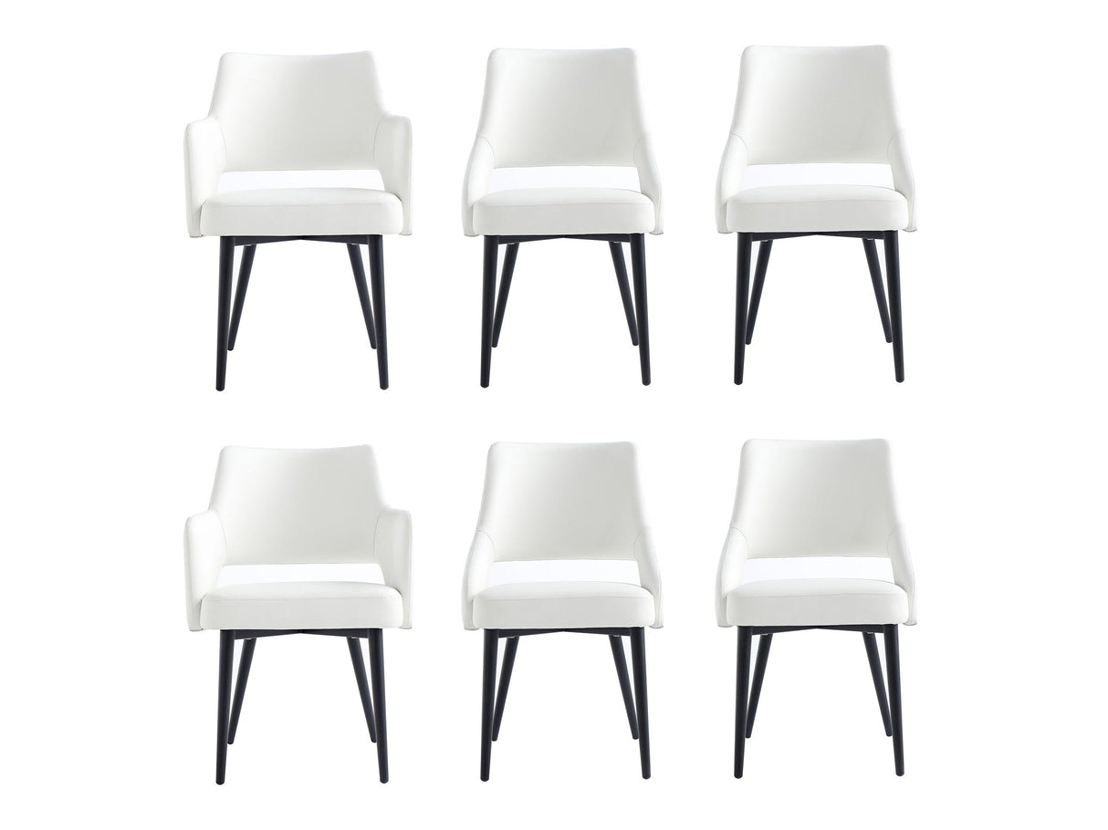 6-Piece Tremont Dining Chair in White by Manhattan Comfort at Eve Furniture