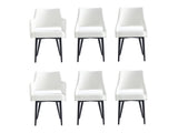 6-Piece Tremont Dining Chair in White by Manhattan Comfort at Eve Furniture