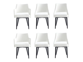 6-Piece Tremont Dining Chair in White by Manhattan Comfort at Eve Furniture