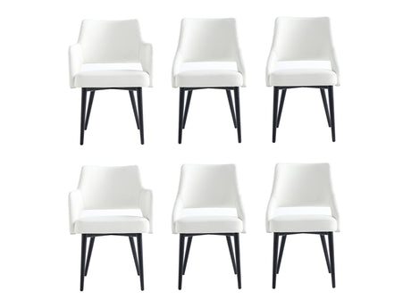 6-Piece Tremont Dining Chair in White by Manhattan Comfort at Eve Furniture