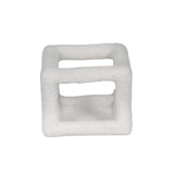 6" Textured Open Square Object, White