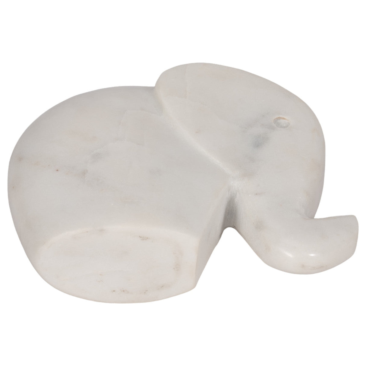 6" Trunk Up Marble Elephant, White