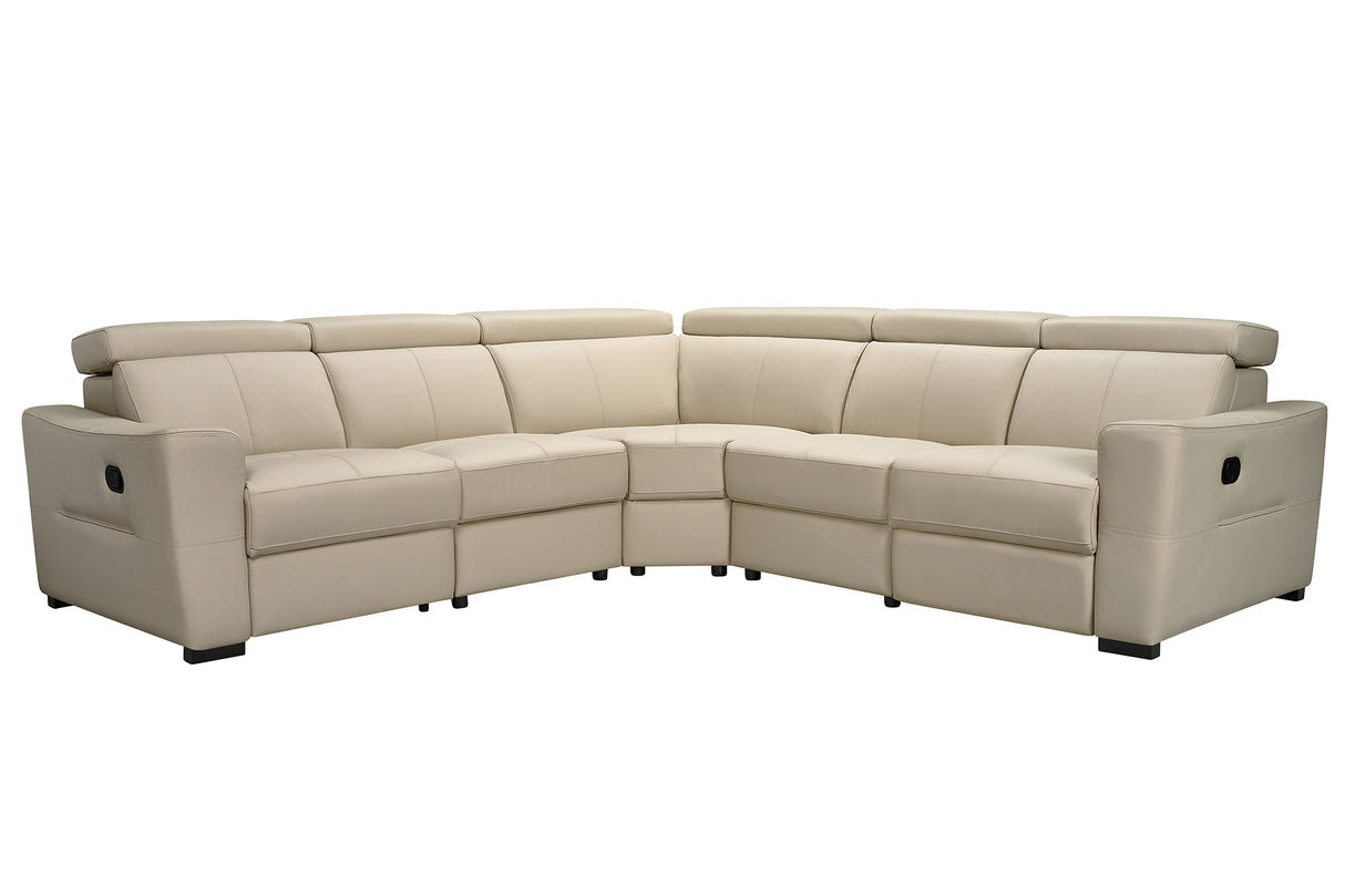 6021 Cream Sectional and armchair w/ manual recliners by ESF Furniture at Eve Furniture