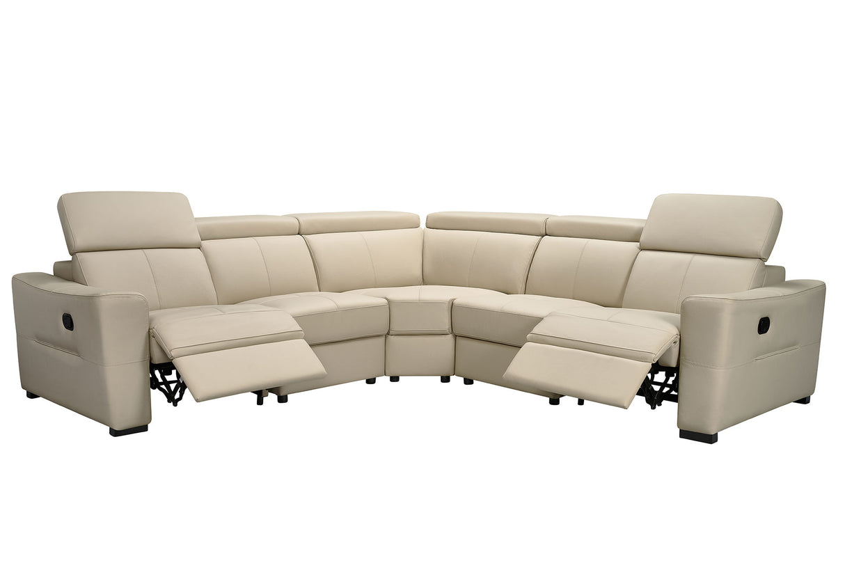 6021 Cream Sectional and armchair w/ manual recliners by ESF Furniture at Eve Furniture