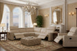 6021 Cream Sectional and armchair w/ manual recliners by ESF Furniture at Eve Furniture
