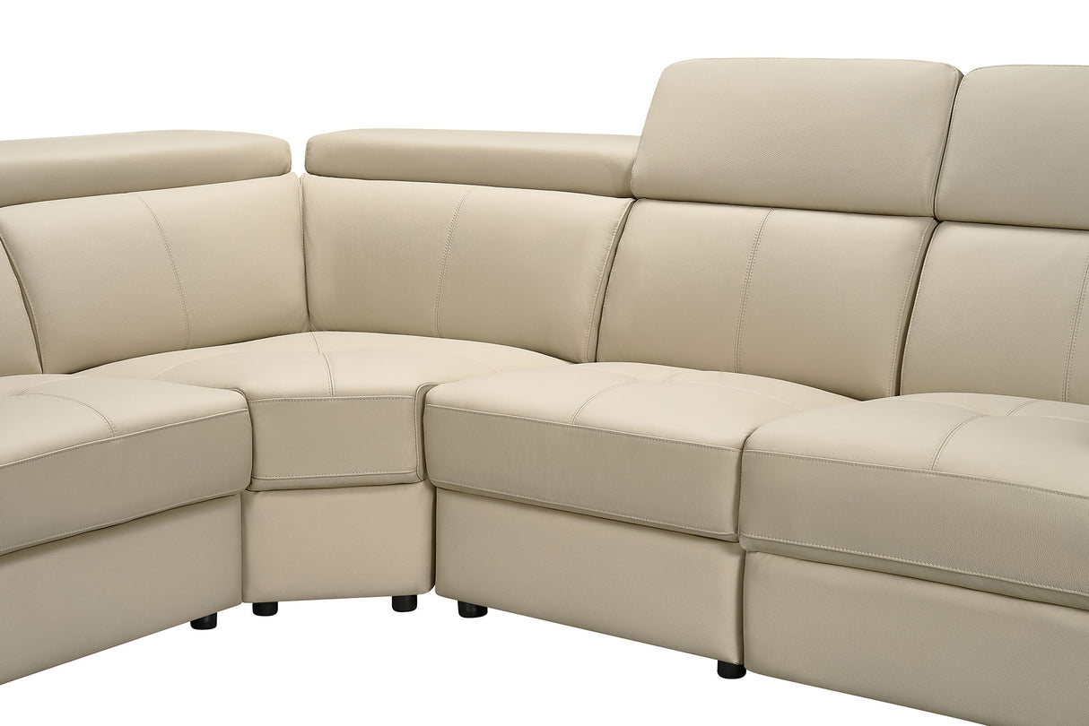 6021 Cream Sectional w/ manual recliners by ESF Furniture at Eve Furniture