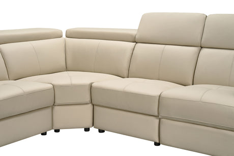 6021 Cream Sectional w/ manual recliners by ESF Furniture at Eve Furniture