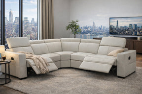 6021 Grey Sectional and armchair w/ manual recliners by ESF Furniture at Eve Furniture