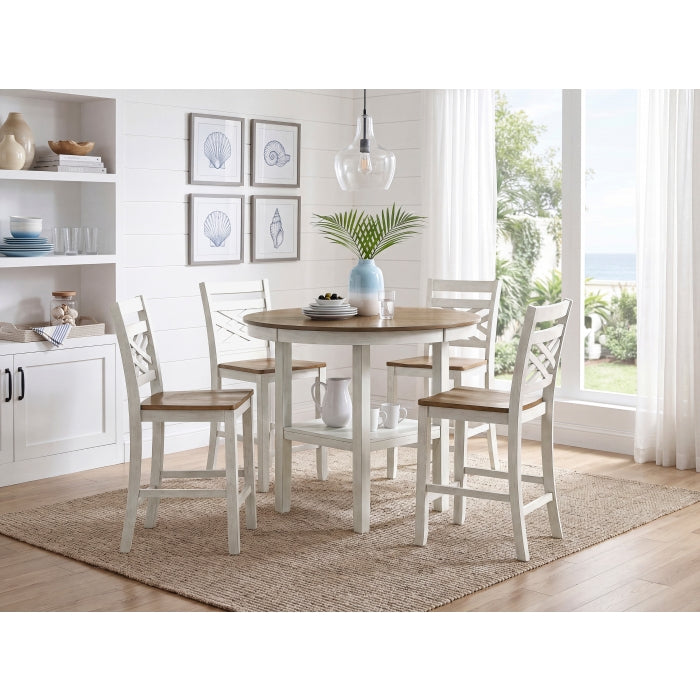 Tyler White 5-Piece Pack Counter Height Set by Homelegance at Eve Furniture