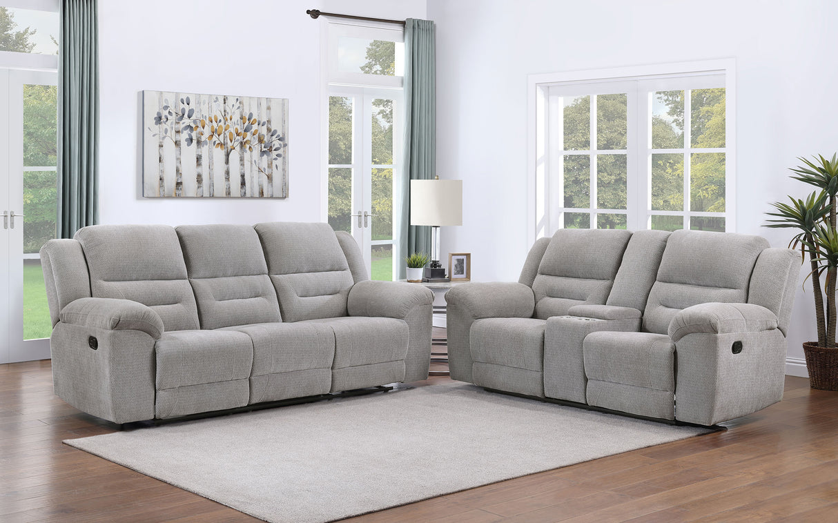 Gilson Grey 2-Piece Chenille Upholstered Reclining Living Room Set