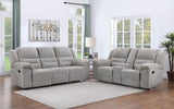 Gilson Grey 2-Piece Chenille Upholstered Reclining Living Room Set