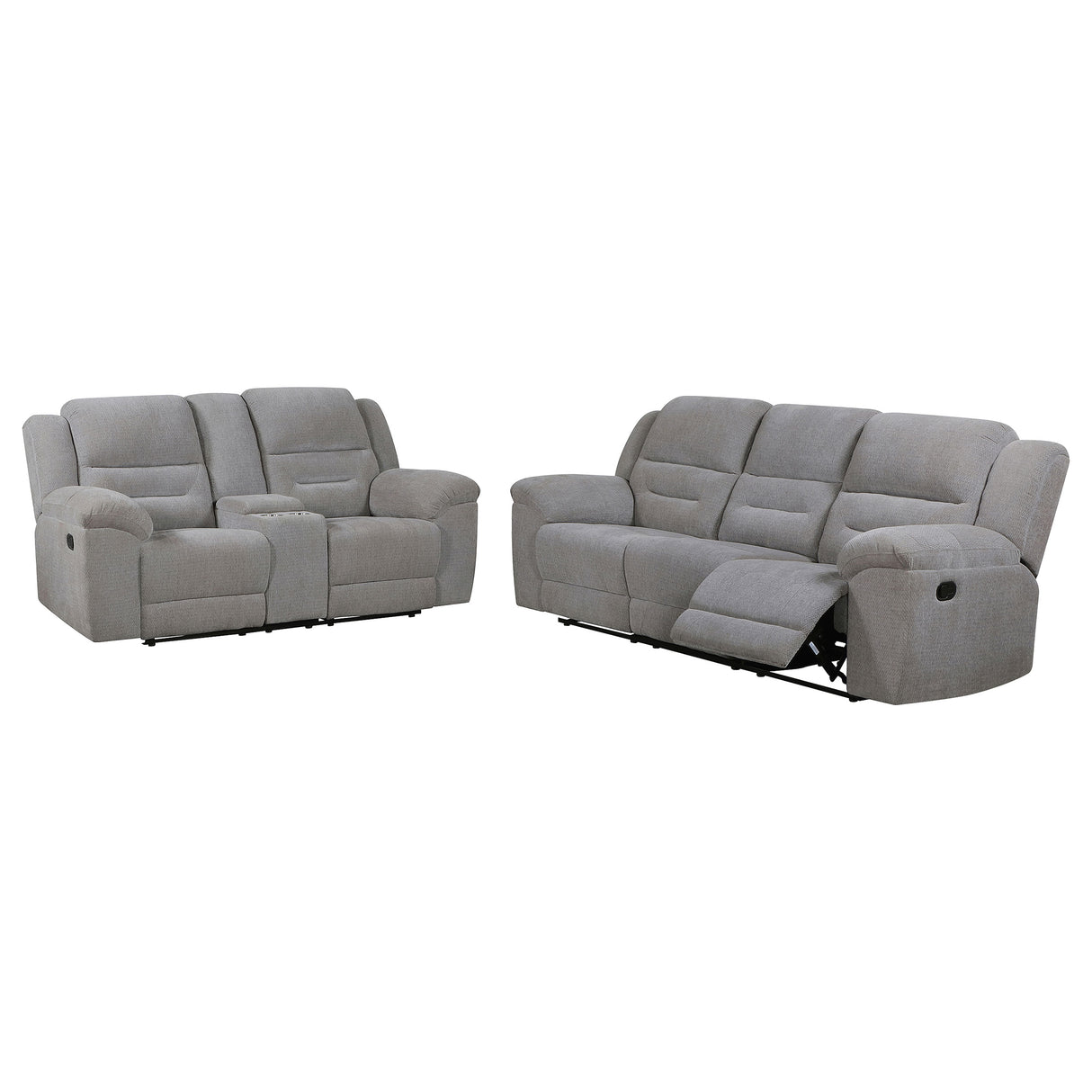 Gilson Grey 2-Piece Chenille Upholstered Reclining Living Room Set