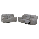 Gilson Grey 2-Piece Chenille Upholstered Reclining Living Room Set