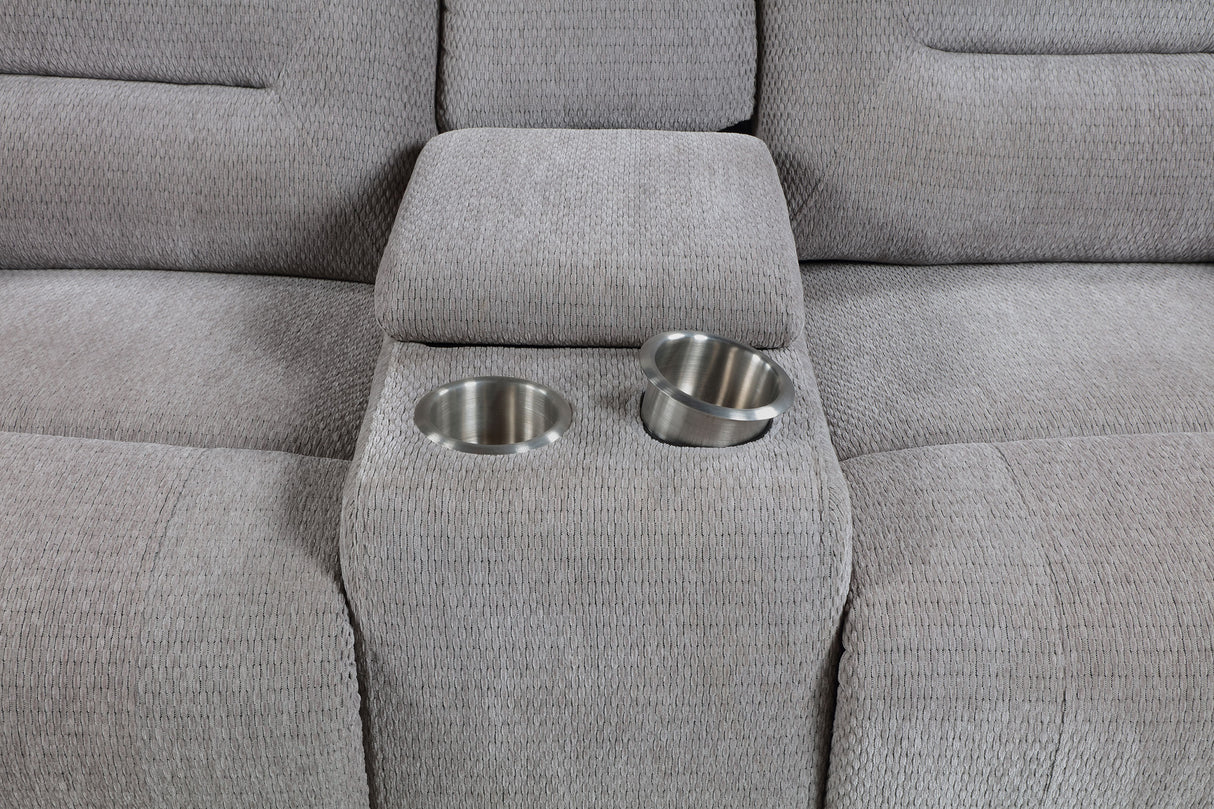 Gilson Grey 2-Piece Chenille Upholstered Reclining Living Room Set