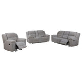 Gilson Grey 3-piece Chenille Upholstered Reclining Living Room Set