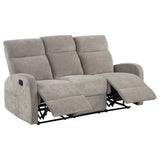 Hamilton 3-piece Chenille Manual Reclining Sofa Set Sand