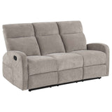 Hamilton Chenille Upholstered Manual Reclining Sofa Sand
