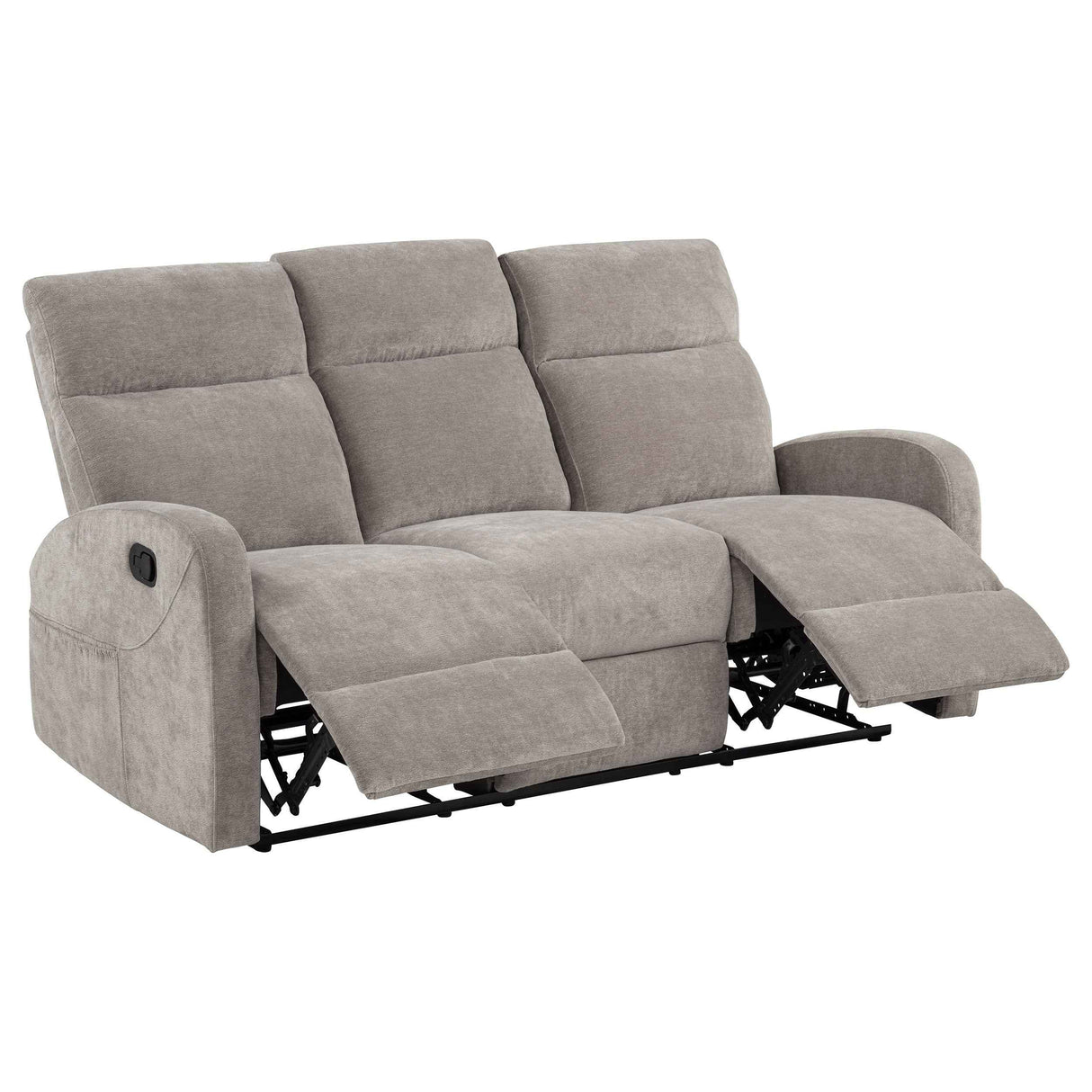 Hamilton Chenille Upholstered Manual Reclining Sofa Sand