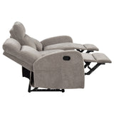 Hamilton Chenille Upholstered Manual Reclining Sofa Sand