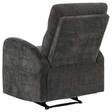 Hamilton 3-piece Chenille Manual Reclining Sofa Set Charcoal Grey