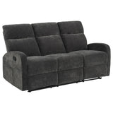 Hamilton Chenille Upholstered Manual Reclining Sofa Charcoal Grey