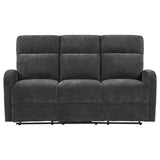Hamilton Chenille Upholstered Manual Reclining Sofa Charcoal Grey