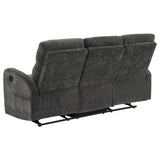 Hamilton Chenille Upholstered Manual Reclining Sofa Charcoal Grey