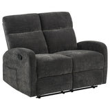 Hamilton Chenille Upholstered Manual Reclining Loveseat Charcoal Grey