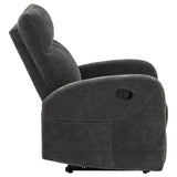 Hamilton Chenille Upholstered Manual Glider Recliner Charcoal Grey