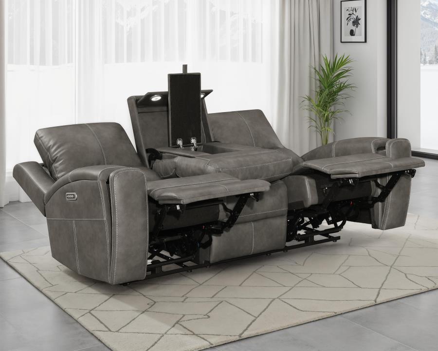Brickston Triple Power Reclining Sofa Charcoal by Coaster at Eve Furniture