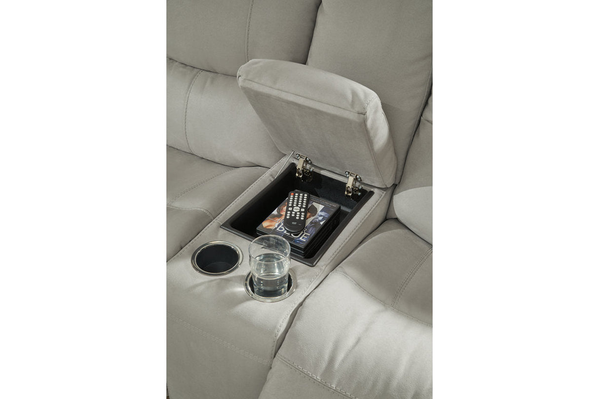 Next-Gen Gaucho Fossil Power Reclining Loveseat with Console