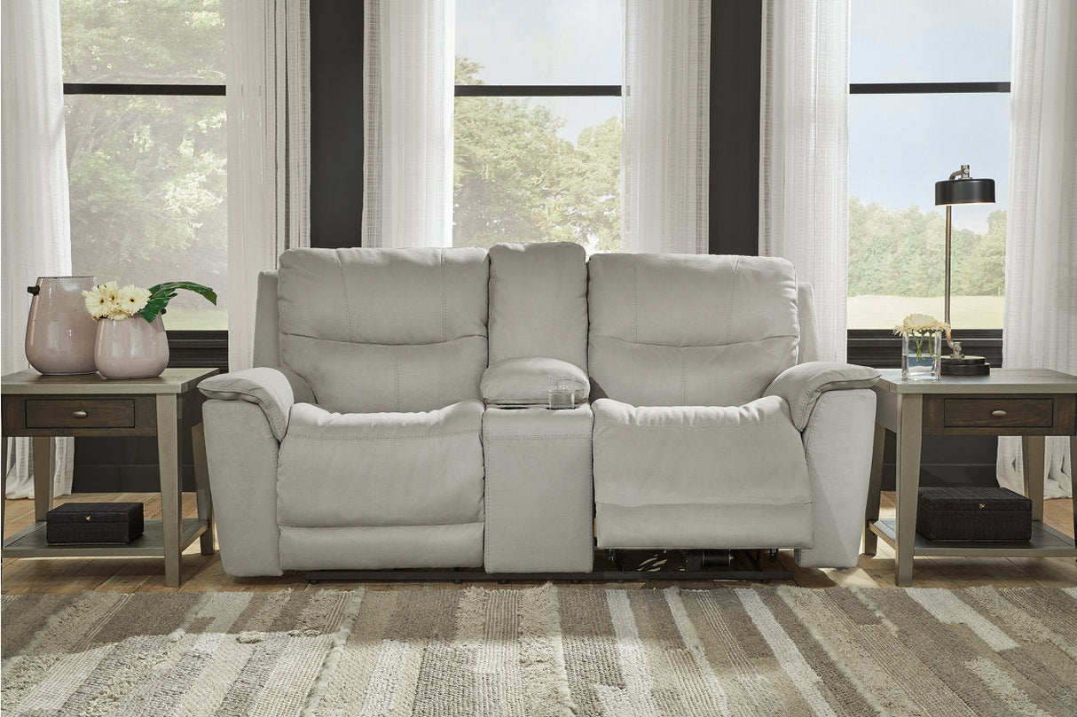 Next-Gen Gaucho Fossil Power Reclining Loveseat with Console