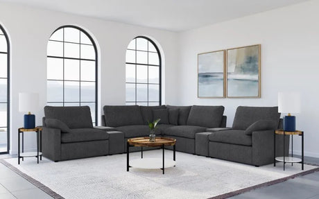 Collins Dark Gray 7-Piece Modular Power Reclining Sectional by Coaster at Eve Furniture