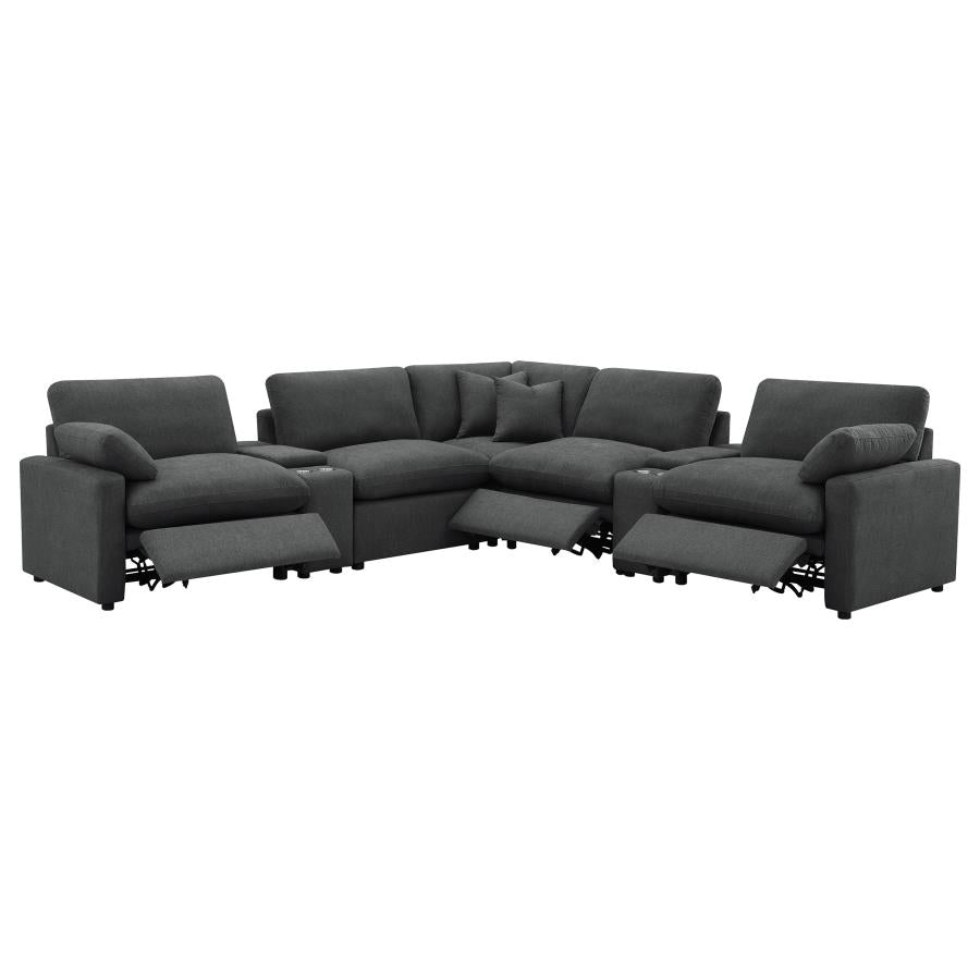 Collins Dark Grey 7-piece Modular Power Reclining Sectional