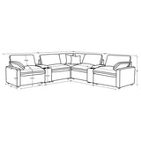 Collins Dark Grey 7-piece Modular Power Reclining Sectional