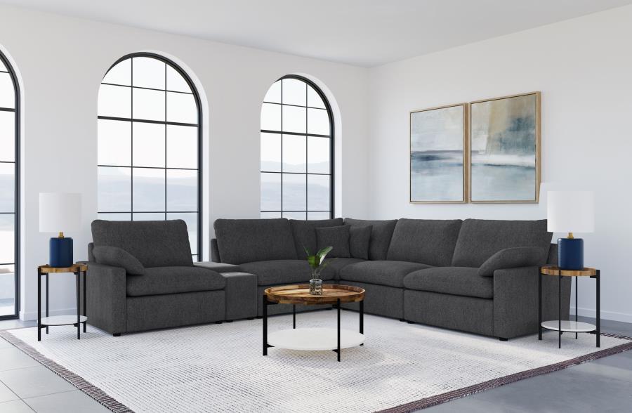 Collins Dark Gray 6-Piece Modular Power Reclining Sectional by Coaster at Eve Furniture