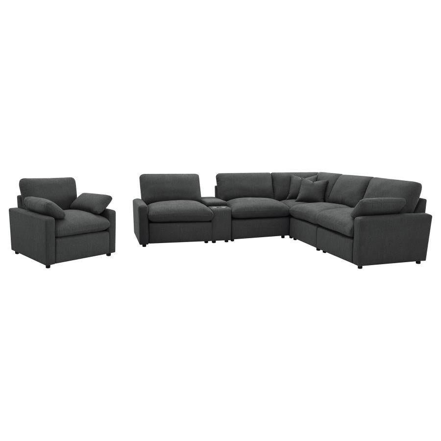 Collins Dark Grey 6-piece Modular Power Reclining Sectional
