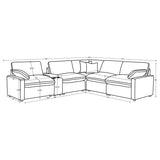 Collins Dark Grey 6-piece Modular Power Reclining Sectional