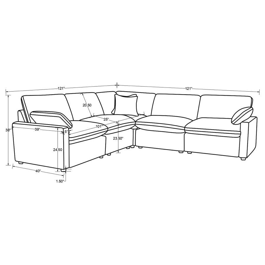 Collins Dark Grey 5-Piece Modular Power Reclining Sectional