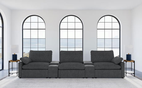 Collins Dark Gray 5-Piece Power Reclining Home Theater Seating by Coaster at Eve Furniture