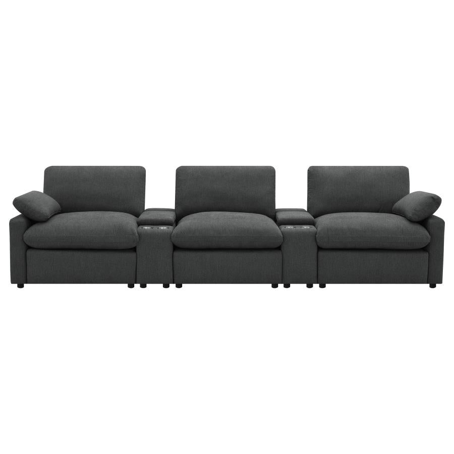 Collins Dark Grey 5-Piece Power Reclining Home Theater Seating