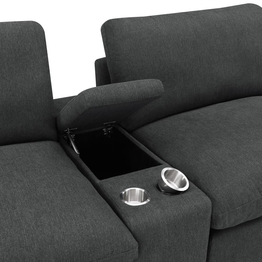 Collins Dark Grey 5-Piece Power Reclining Home Theater Seating