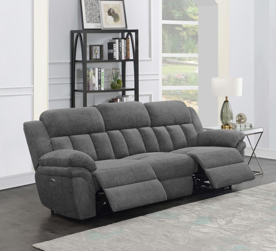 Bahrain Charcoal Upholstered Power Reclining Sofa