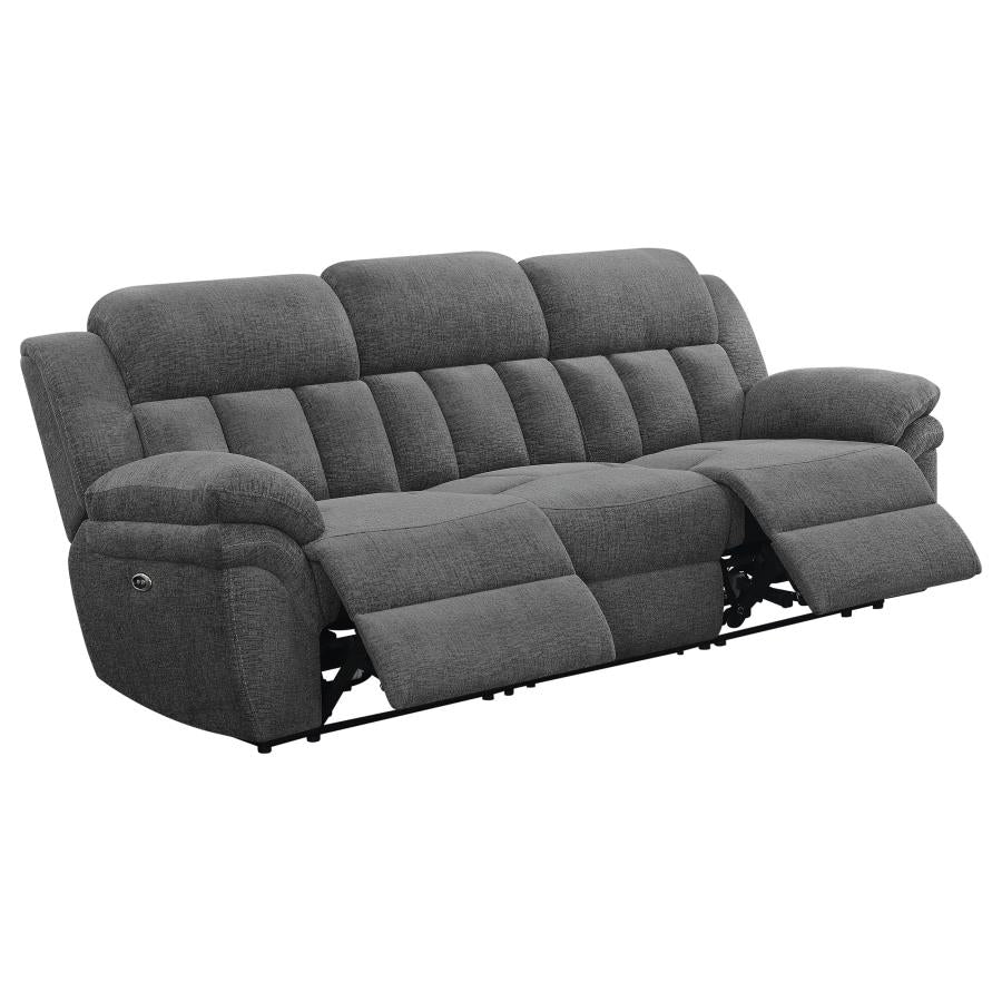 Bahrain Charcoal Upholstered Power Reclining Sofa