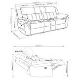 Bahrain Charcoal Upholstered Power Reclining Sofa