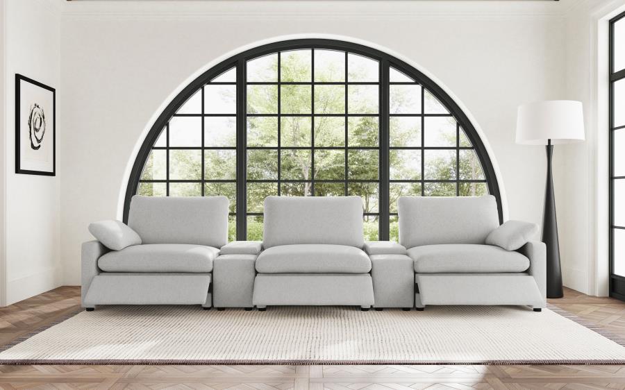 Collins Grey 5-Piece Power Reclining Home Theater Seating
