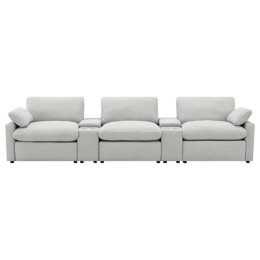 Collins Grey 5-Piece Power Reclining Home Theater Seating