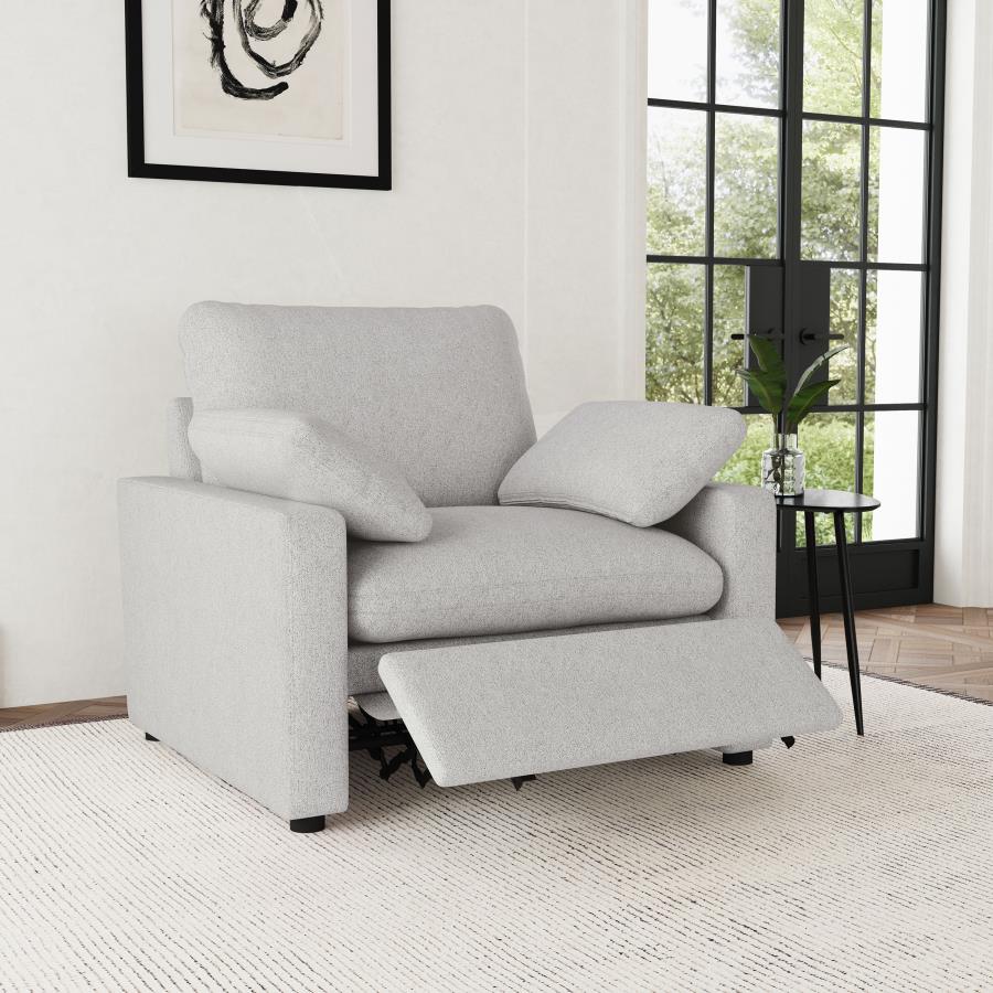Collins Grey Upholstered Power Recliner Chair by Coaster at Eve Furniture